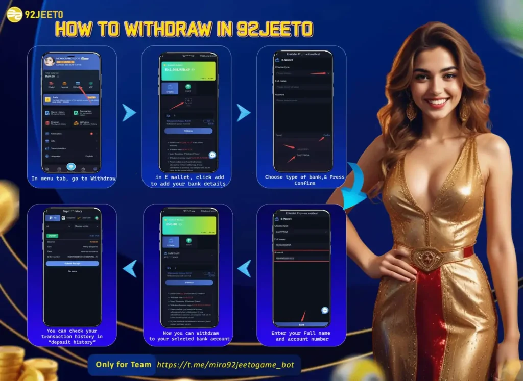 withdraw money from 92 jeeto